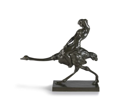 Ferdinand Liebermann; Figure Astride an Ostrich