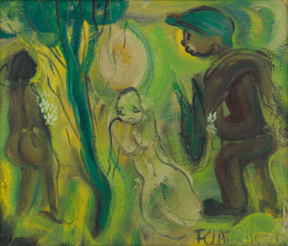 Frans Claerhout; Three Figures in Green
