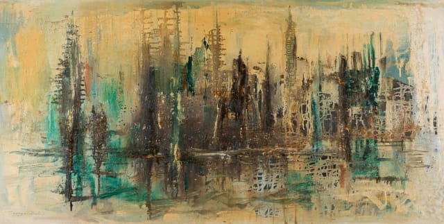 Georges Duby; Abstract Composition in Green and Brown