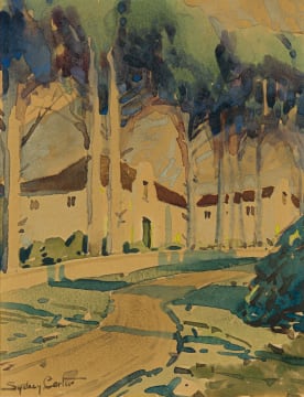 Sydney Carter; View of Gabled Buildings