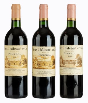 Vieux Château Certan; Pomerol Vertical; 1990, 1996, 1998; 3 (1 x 3); 750ml