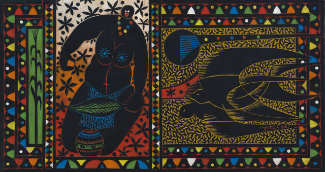 Solomon Roy Ndinisa; Female Figure with Birds