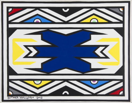 Esther Mahlangu; Untitled (Blue Centre)