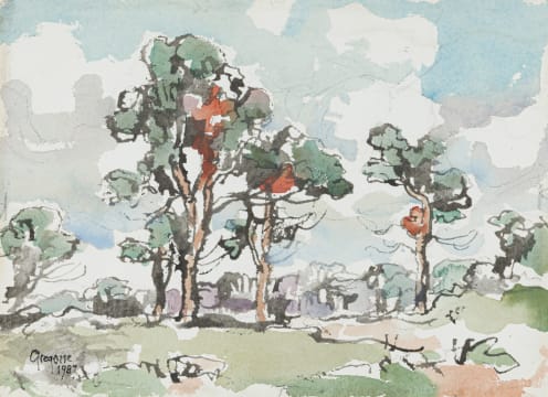 Gregoire Boonzaier; Trees in a Landscape