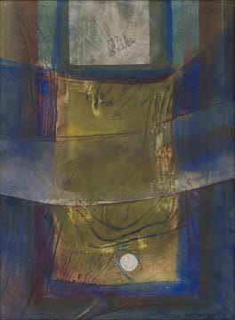 Olivia Watson; Abstract in Yellow and Blue
