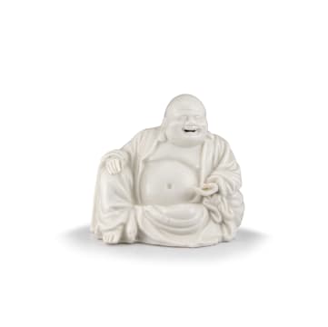 A Chinese 'blanc-de-chine' figure of Budai, Qing Dynasty, 17th/18th century