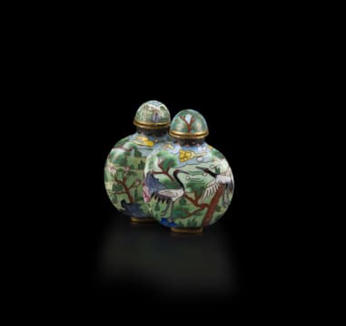 A Chinese cloisonné double snuff bottle, Qing Dynasty, 19th century
