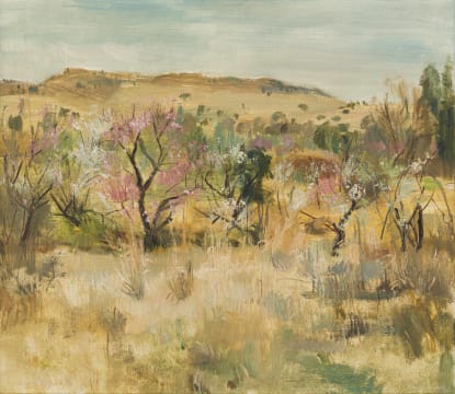 Clement Serneels; Landscape with Blossoming Trees