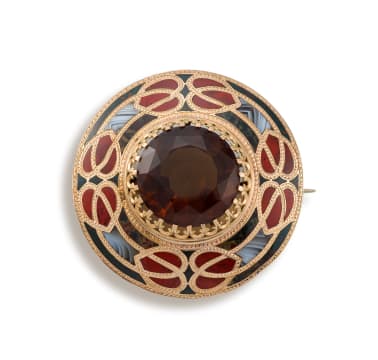 14k yellow gold Celtic brooch