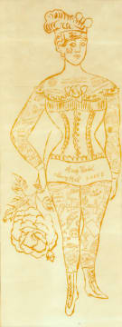 Andy Warhol; Tattooed Woman Holding Rose