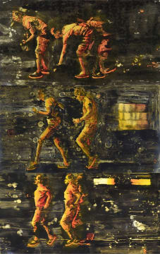Louis Kok; Confined Movement, triptych