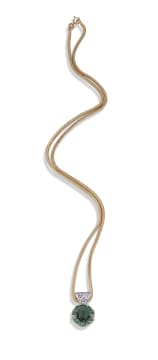 18k yellow gold chain and tourmaline pendant
