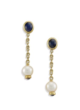14k yellow gold and sapphire earrings