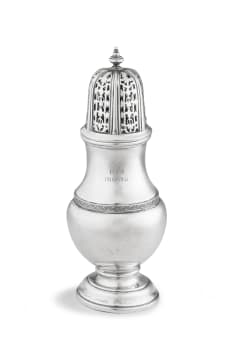 A George VI silver sugar caster, maker's mark worn, Chester, 1939