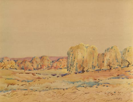 Walter Battiss; Landscape with Willow Trees