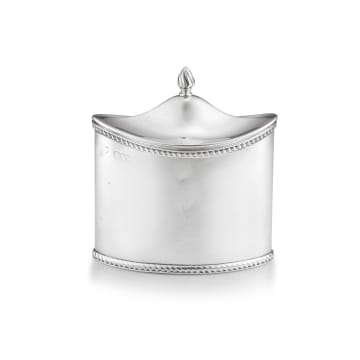 A George V silver tea caddy, Haseler Brothers, 1901