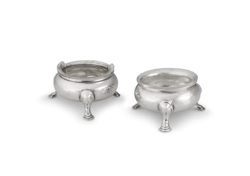 A pair of late Victorian silver salts, Charles Boyton, London, 1900