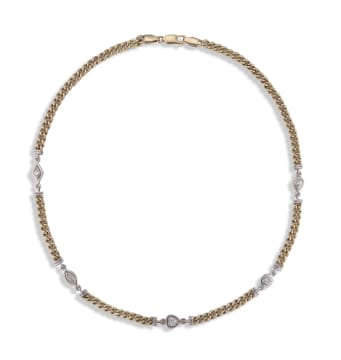 18k two-tone diamond chain