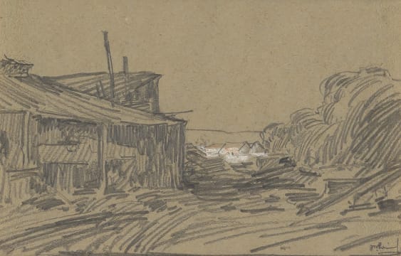 Jacob Hendrik Pierneef; Study for Plaaswerf (Farm Landscape)