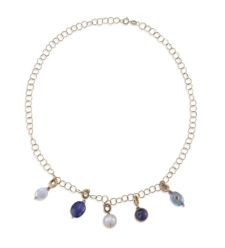 18k yellow gold rolo chain with charms, Taz Watson