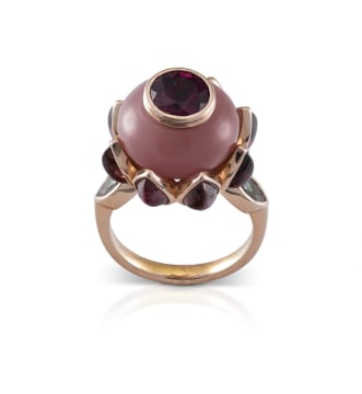 14k rose gold flower ring, Taz Watson