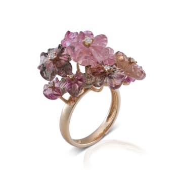 18k yellow gold flower ring, Taz Watson