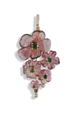 18k yellow gold flower pendant, Taz Watson