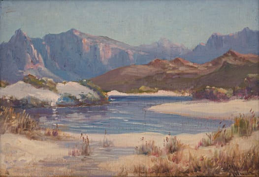 Hugo Naudé; Lake in Mountain Landscape