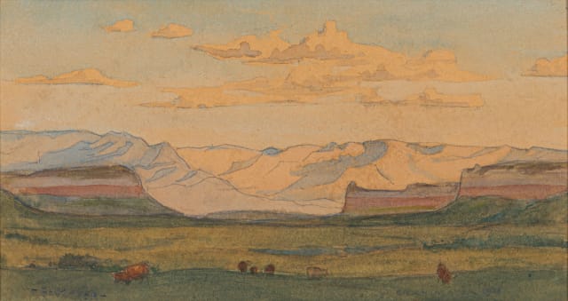Erich Mayer; Cattle in a Valley
