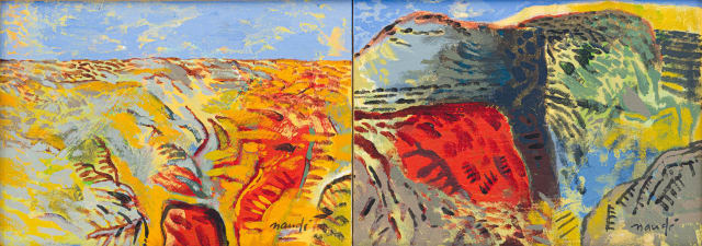 André Naudé; Abstract Landscape, diptych