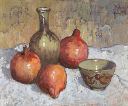 Conrad Theys; Granate en Keramiek (Pomegranates and Ceramics)