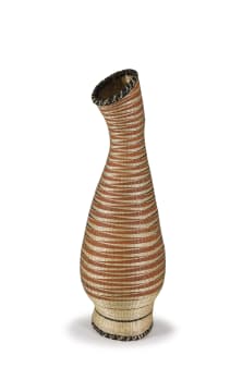 Unrecorded artist, Tutsi Peoples; A Rwandan woven grass and palm fibre floor vase