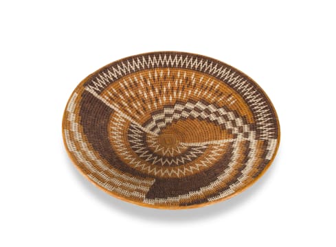 Unrecorded artist, Kavango Peoples; A Kavango coiled makalani palm leaf basket