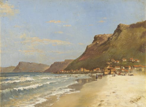 Tinus de Jongh; Bathers at Muizenberg Beach