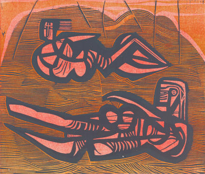 Cecil Skotnes; Two Reclining Figures
