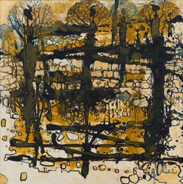 Gordon Vorster; Silhouetted Trees with Yellow I