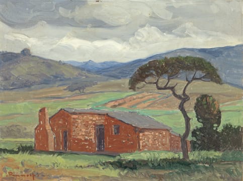 Jacob Hendrik Pierneef; Farmhouse with Trees