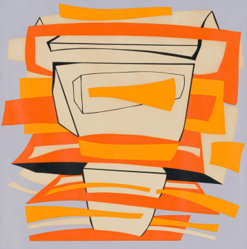 Cecily Sash; Orange and Lilac Abstract