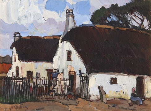 Pieter Wenning; Seated Figure Outside a Cape Dutch Cottage