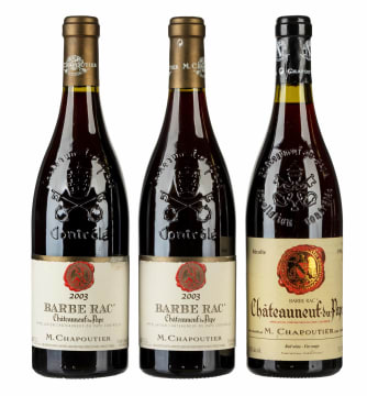 M.Chapoutier; Barbe Rac Châteauneuf-du-Pape; 1998 & 2003; 3 (1 x 3); 750ml