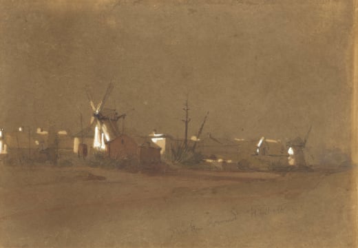 Thomas Bowler; Near Salt River - Truter’s Mills (recto); preliminarly sketch (verso)