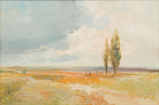 Christopher Tugwell; Three Figures in a Landscape