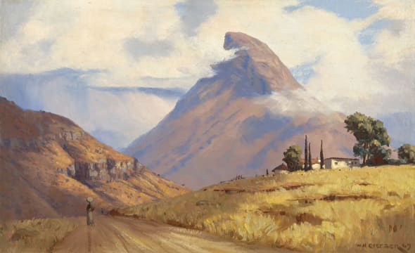 Willem Hermanus Coetzer; Landscape with Mountain Peak