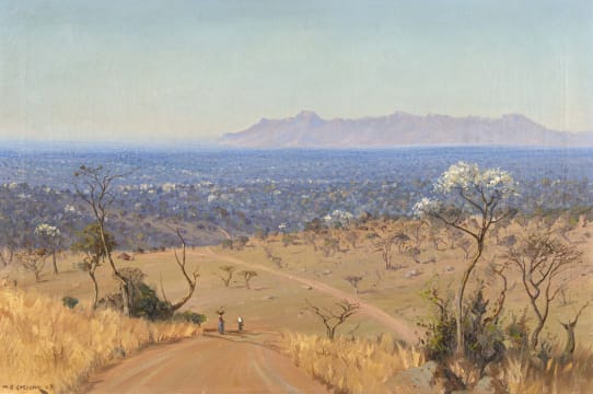 Willem Hermanus Coetzer; Landscape with Wild Pear Trees