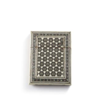 An Anglo-Indian sandalwood and ivory sadeli card case, late 19th century