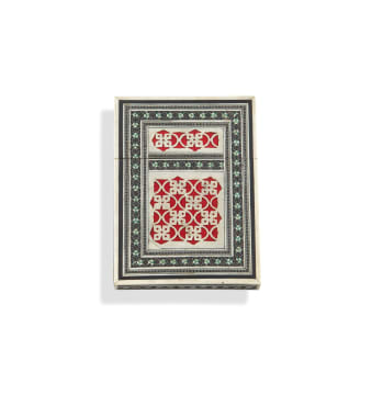 An Anglo-Indian sandalwood and ivory sadeli card case, circa 1860