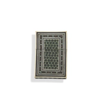 An Anglo-Indian ivory, ebony and pewter on sandalwood card case, circa 1825