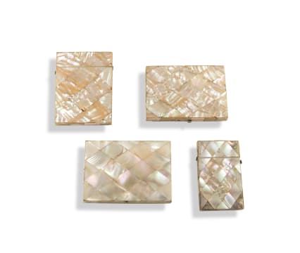A mother-of-pearl card case, late 19th century