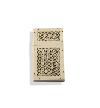 An Anglo-Indian ivory fretwork card case, late 19th century
