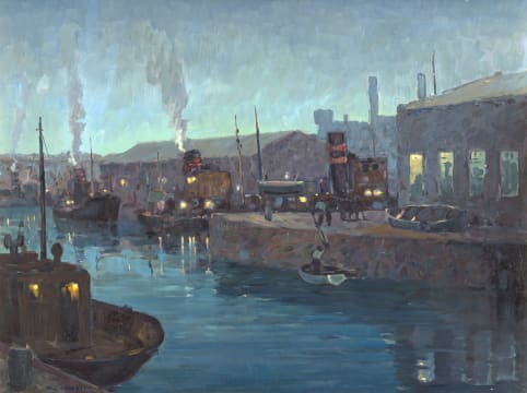 Nils Andersen; Moored Vessels in a Harbour